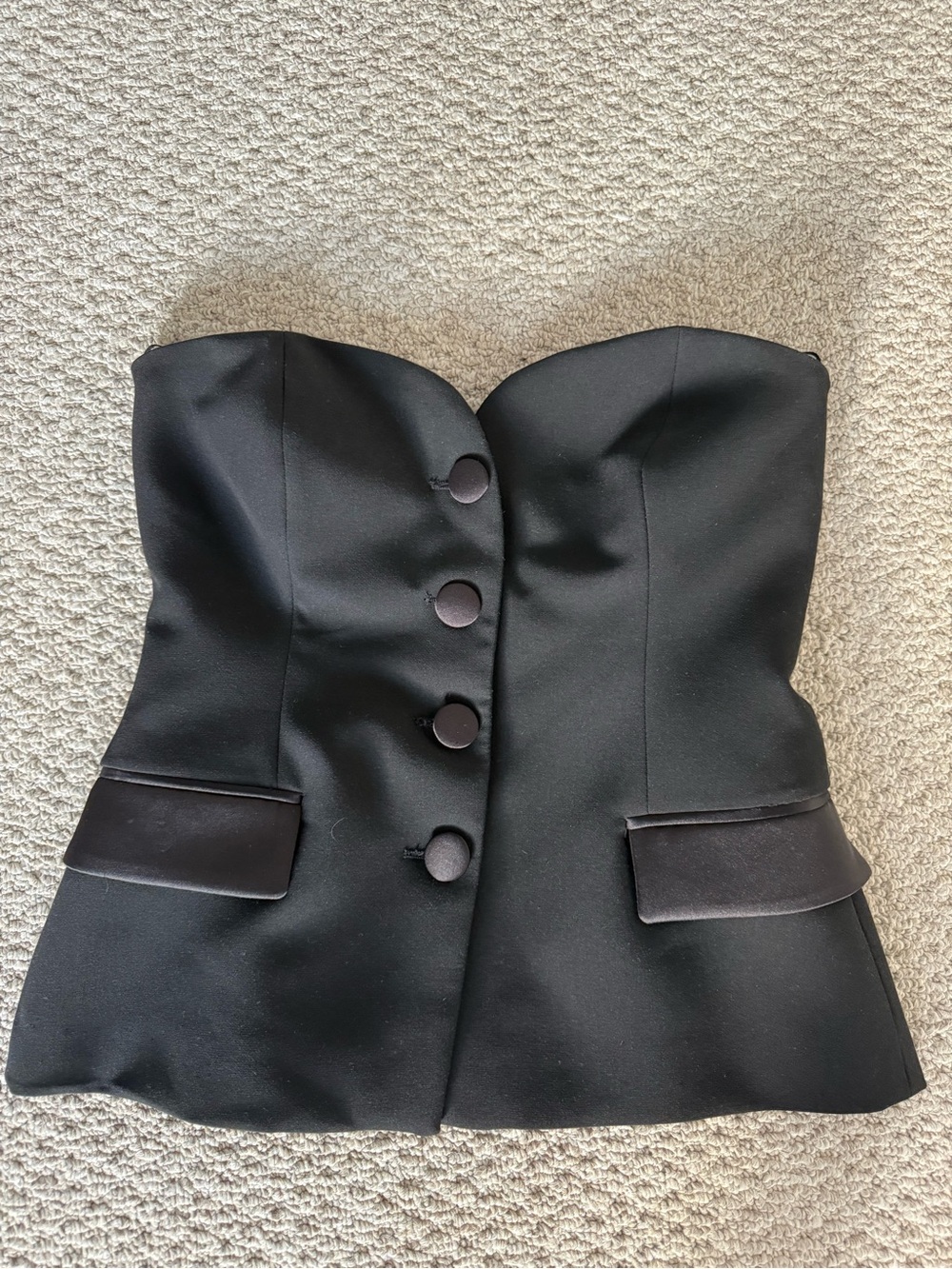 Zara black strapless blazer top size M